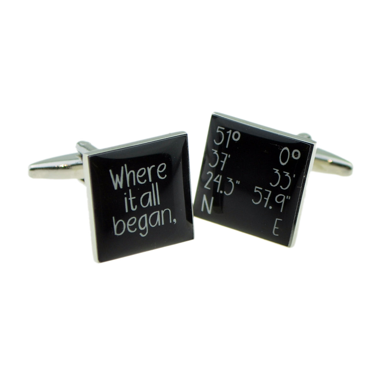 Where it all Began Map Location Personalised Cufflinks | Ashton and Finch