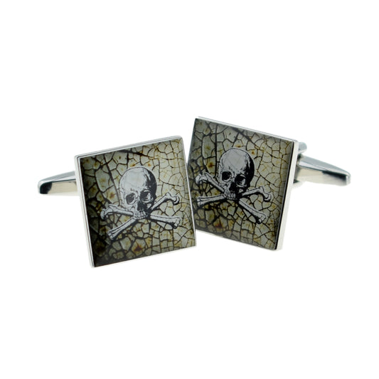 Contemporary Skull & Crossbones Design Cufflinks | Ashton and Finch
