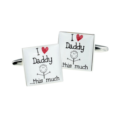 I Love You This Much Daddy Sqaure Cufflinks | Ashton and Finch