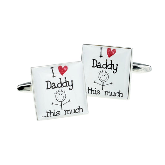 I Love You This Much Daddy Sqaure Cufflinks | Ashton and Finch