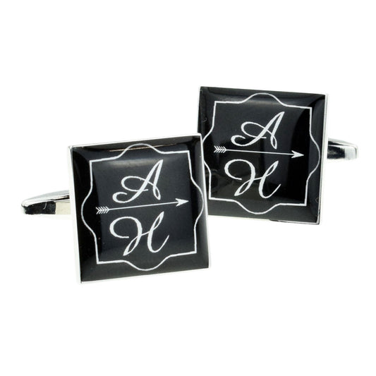 Personalised Script Font Initials Design Cufflinks | Ashton and Finch