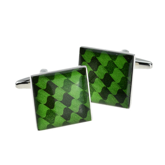 Green Patterned Cufflinks | Ashton and Finch