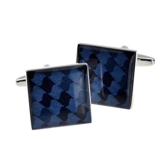Blue Patterned Cufflinks | Ashton and Finch