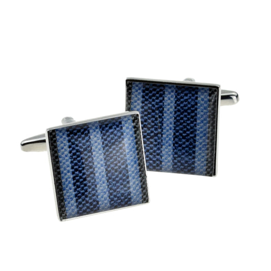 Blue Striped Design Cufflinks | Ashton and Finch