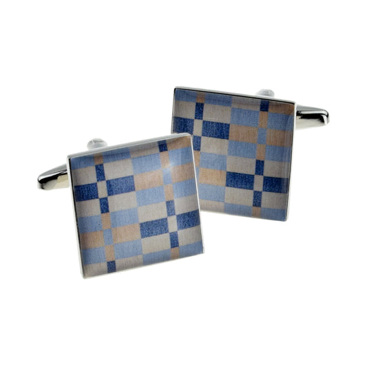 Blues Rectangle Design Cufflinks | Ashton and Finch