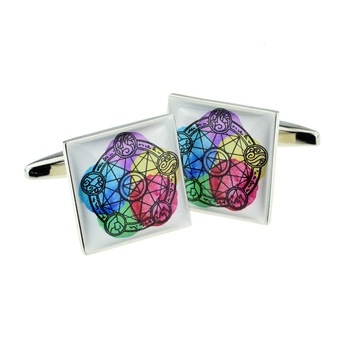 New Age Pentagram Elements Design Cufflinks | Ashton and Finch