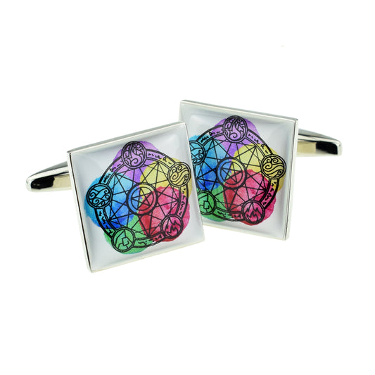 New Age Pentagram Elements Design Cufflinks | Ashton and Finch