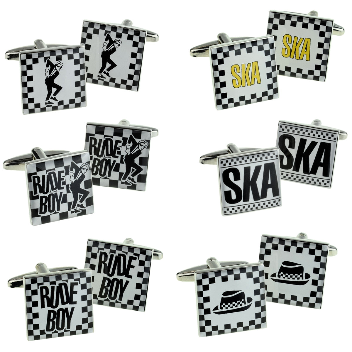 Square Ska Design Cufflinks Selection | Ashton and Finch