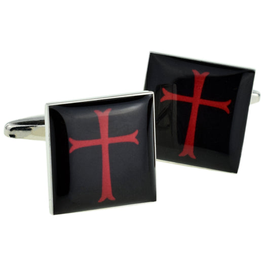 Black & Red Knights Templar Design Cufflinks | Ashton and Finch