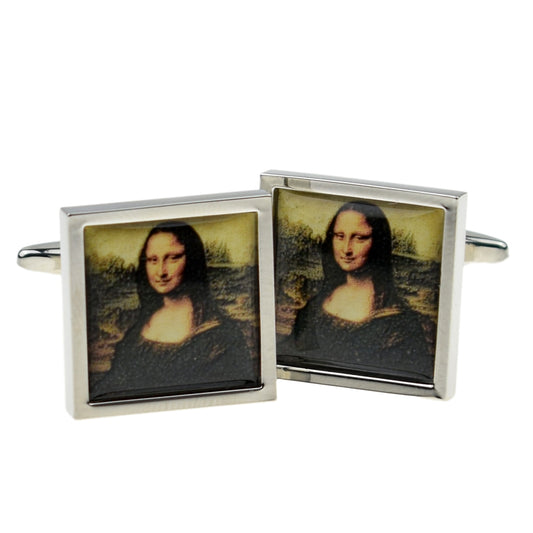 Mona Lisa Portrait Square Border Cufflinks | Ashton and Finch