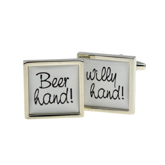 Beer Hand Willy Hand Cufflinks | Ashton and Finch