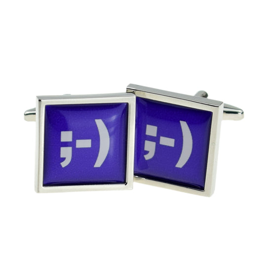 Text Speak Winking Smile Face Cufflinks | Ashton and Finch