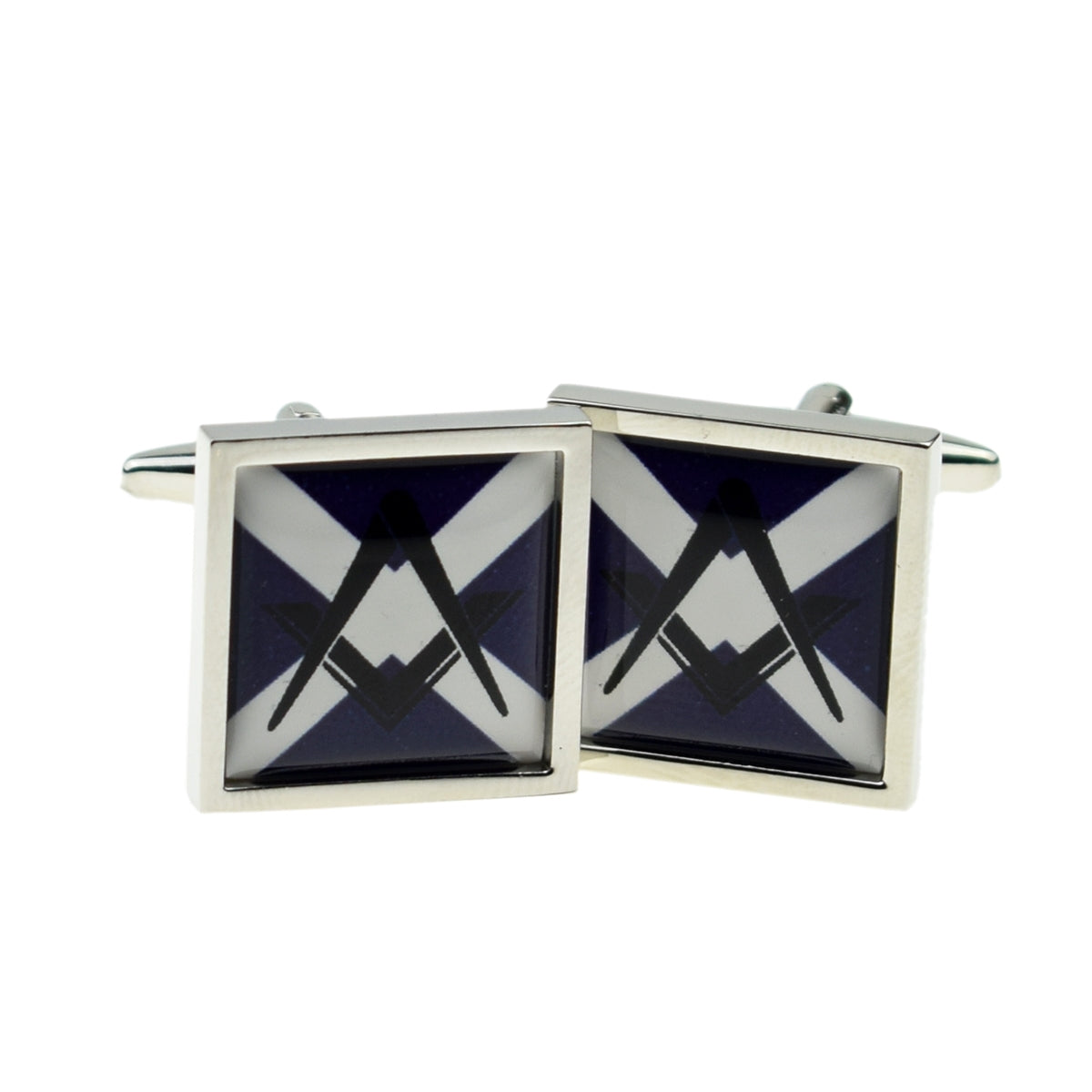 Cufflinks Scottish Saltire Flag with Masonic (no G) design | Ashton and Finch