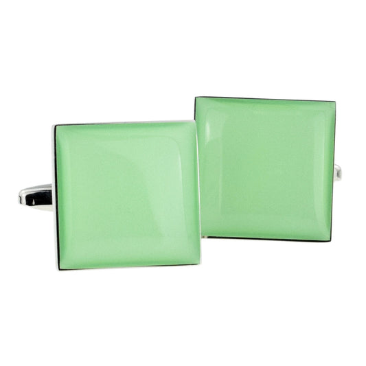 Plain Green Square Cufflinks | Ashton and Finch