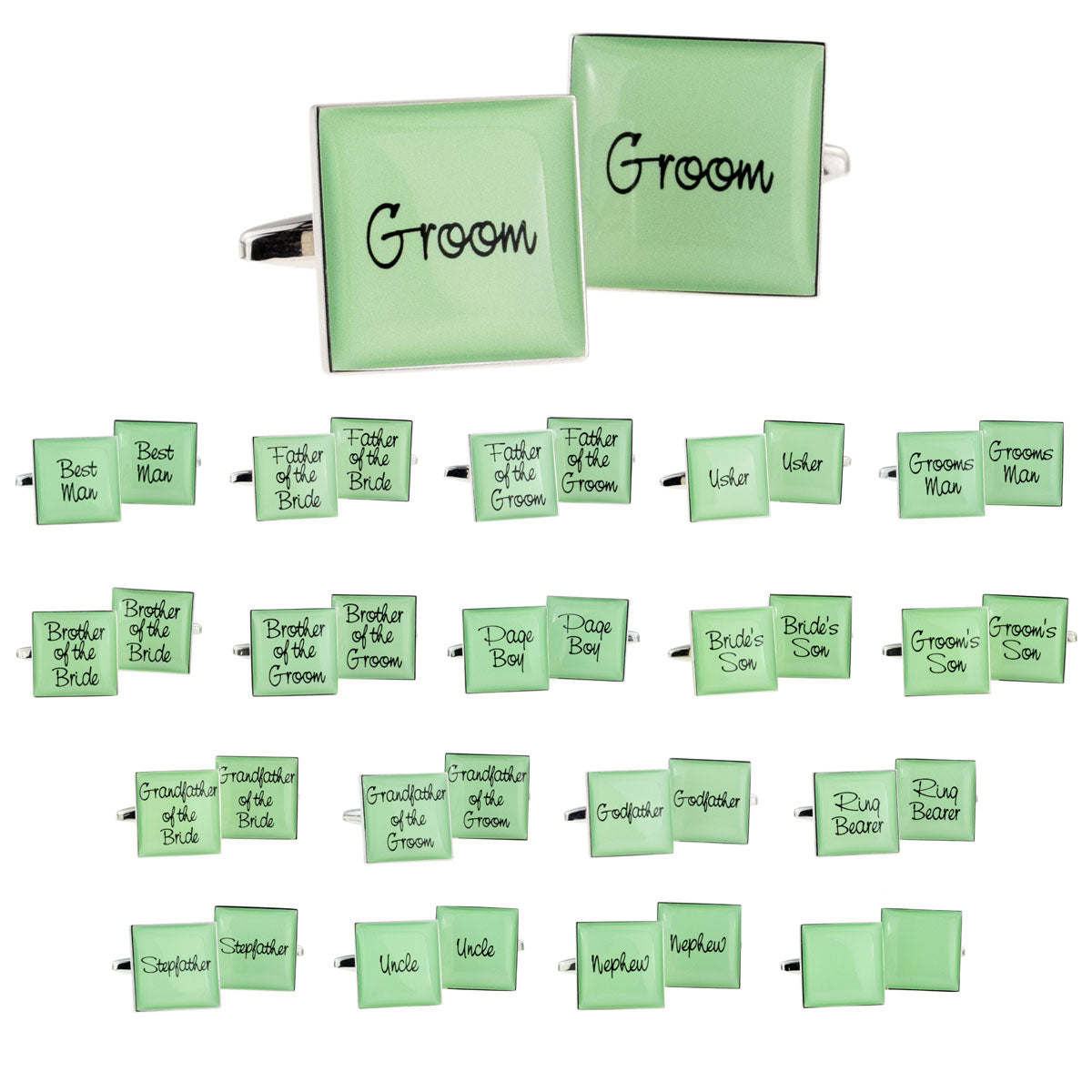 Green Square Wedding Cufflinks | Ashton and Finch