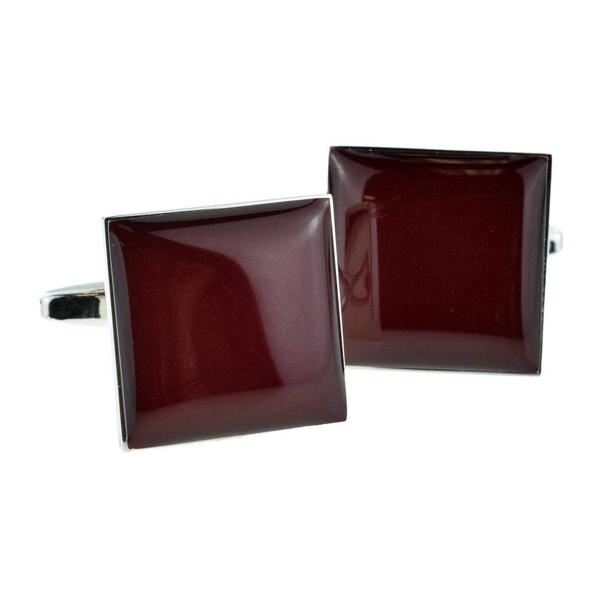 Plain Burgundy Square Cufflinks | Ashton and Finch