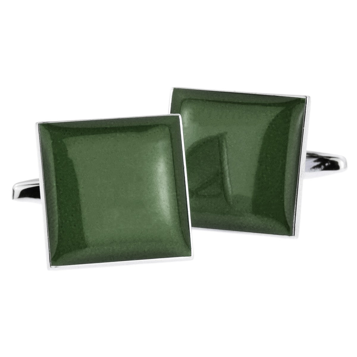 Dark Green Plain Square Cufflinks | Ashton and Finch