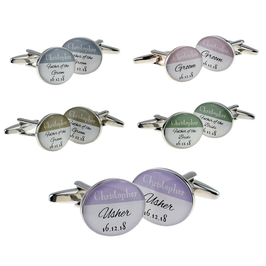 Oval Contemporary Half Colour Wedding Cufflinks | Ashton and Finch