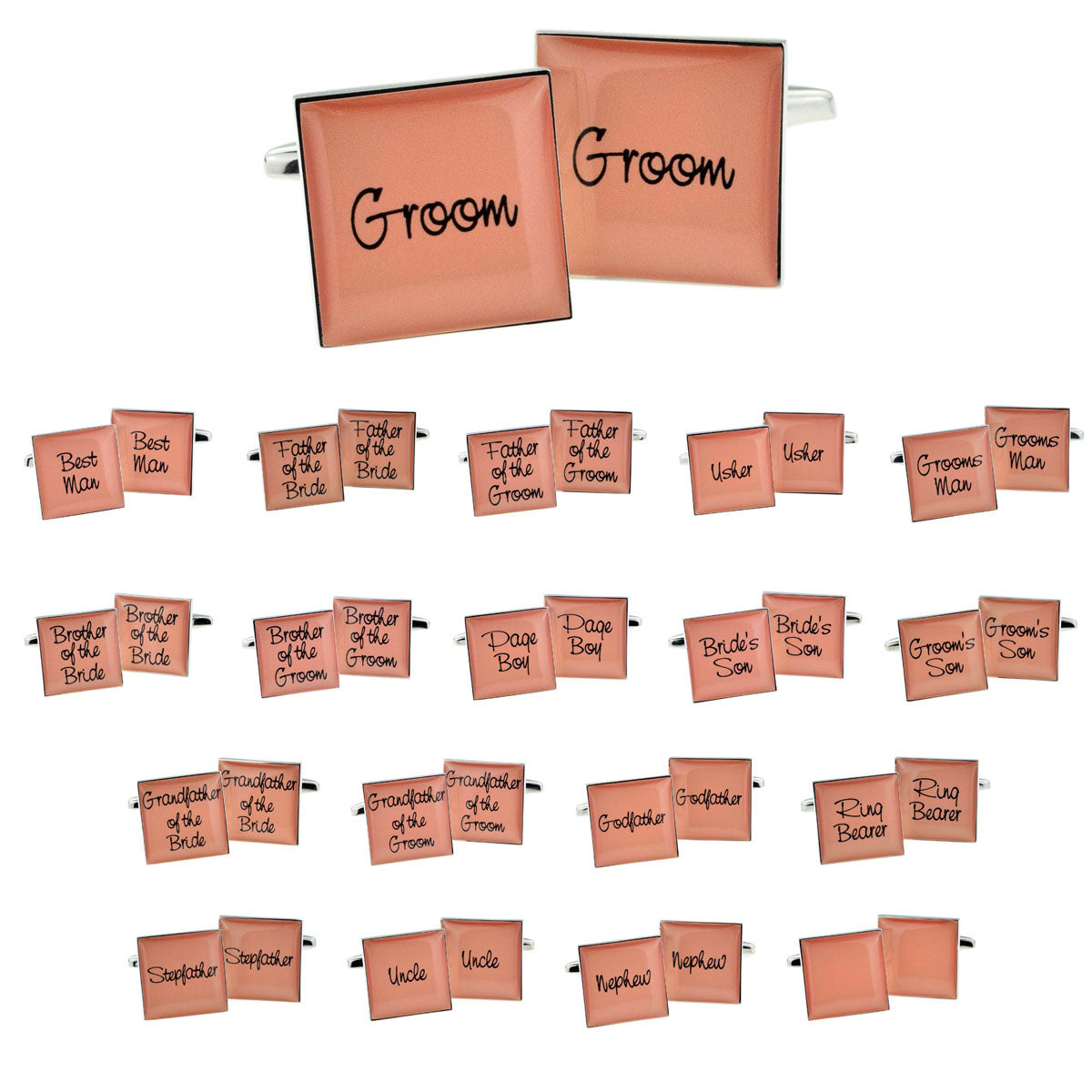 Copper Rose Square Wedding Cufflinks | Ashton and Finch