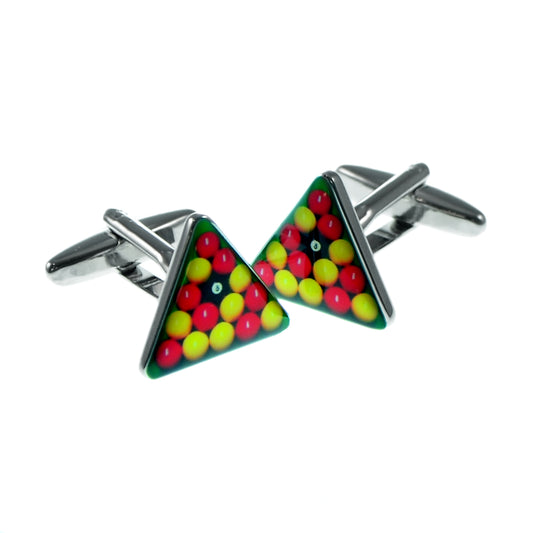 English Pool Balls in Triangle Novelty Cufflinks - (X2AJ443) | Ashton and Finch
