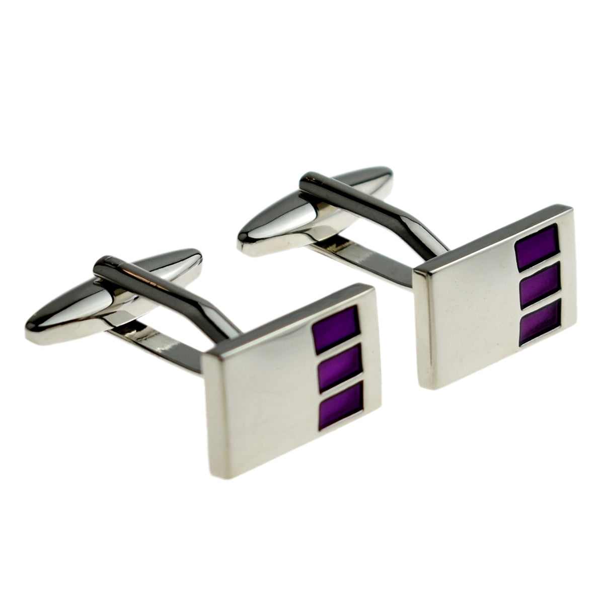 3 Purple Square Classic Cufflinks | Ashton and Finch