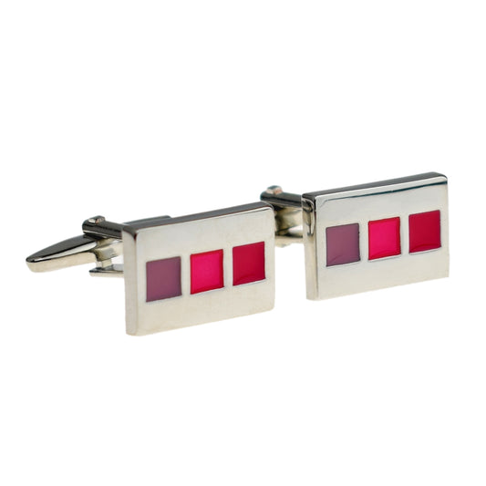 Pink Lilac & Red Square Cufflinks | Ashton and Finch