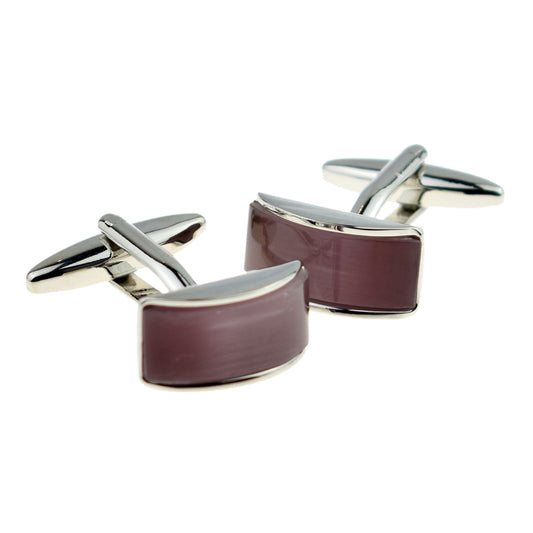 Curved Purple Cufflinks | Ashton and Finch