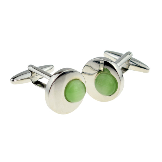 Green Circle Classic Cufflinks | Ashton and Finch