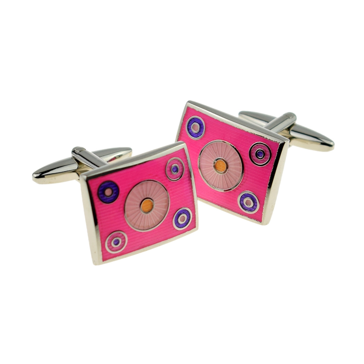 Pink Funky Circles Cufflinks | Ashton and Finch