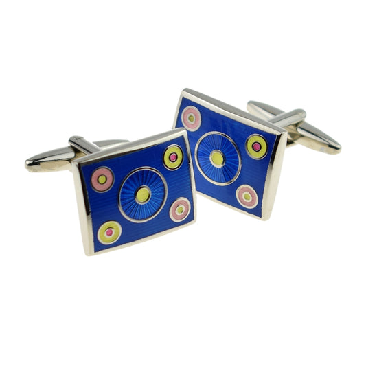 Blue Funky Circles Cufflinks | Ashton and Finch