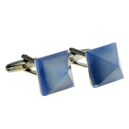 Iridescent Blue Pyramid Cufflinks | Ashton and Finch