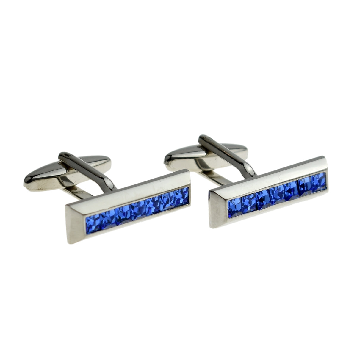 Blue Crystals Bar Cufflinks | Ashton and Finch