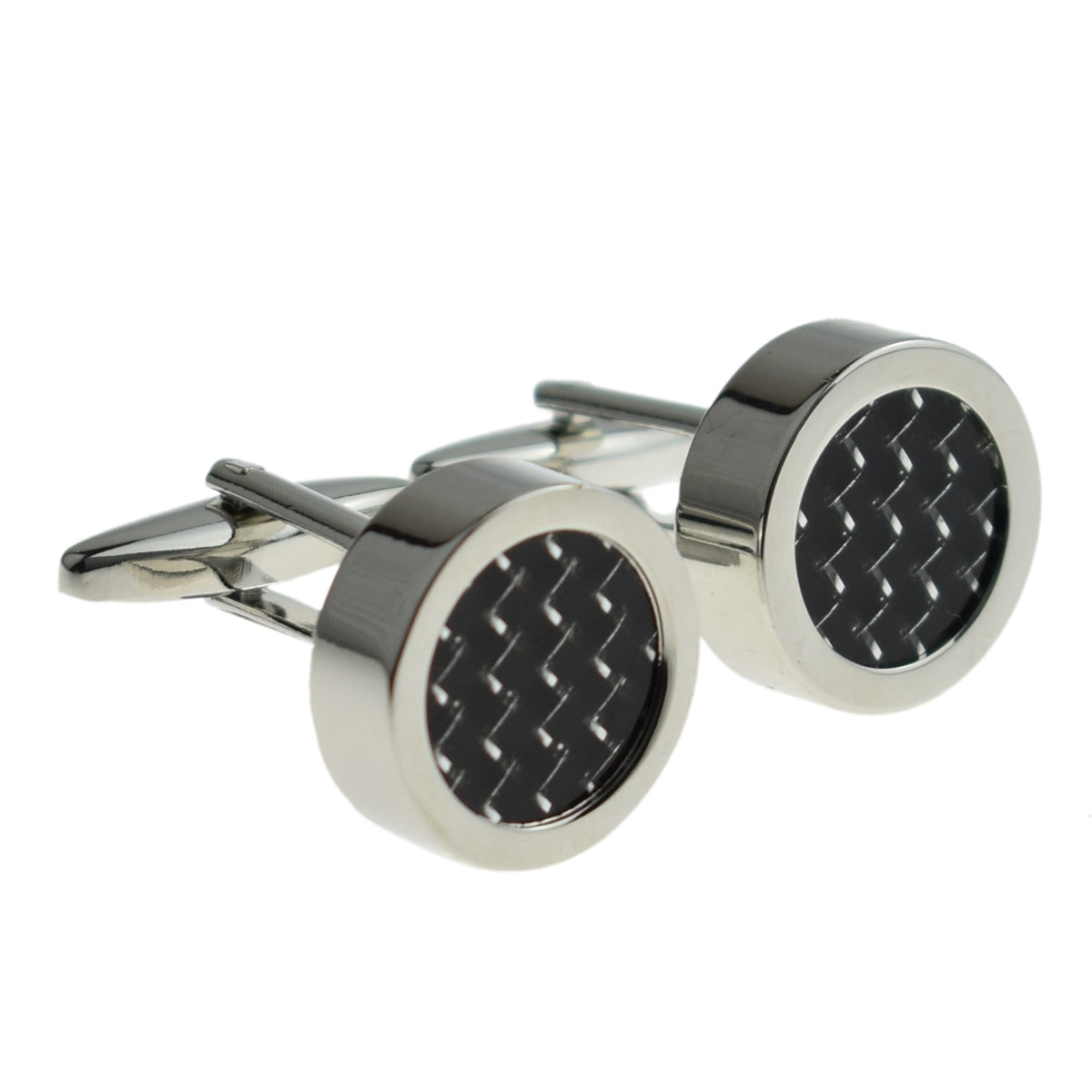 Black Carbon Fibre-look Cufflinks | Ashton and Finch