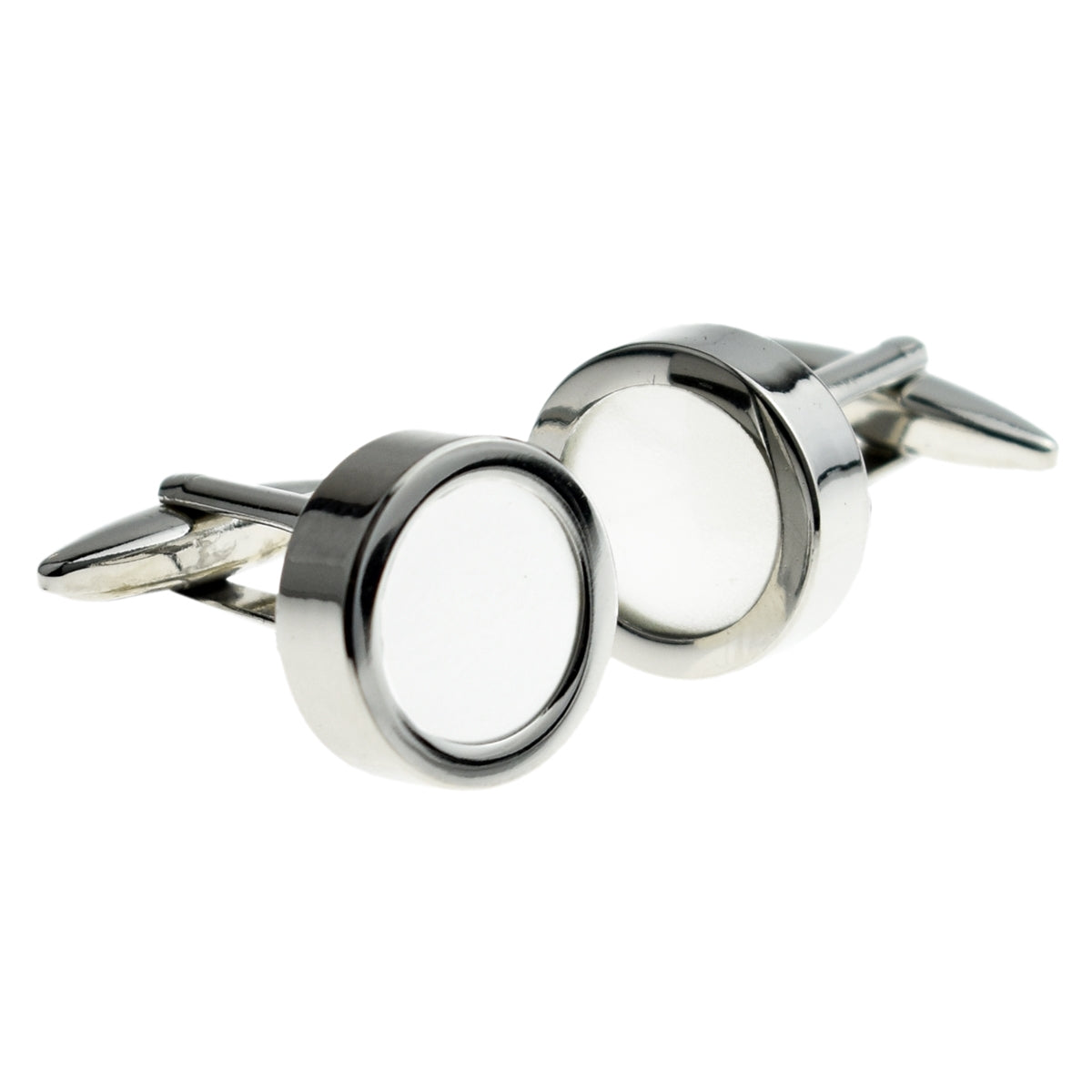 White Round Cufflinks | Ashton and Finch