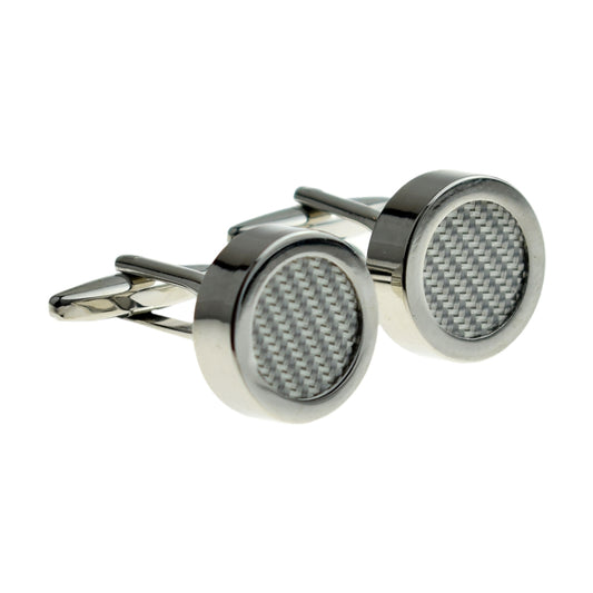 Silver Carbon Fibre-look Cufflinks | Ashton and Finch