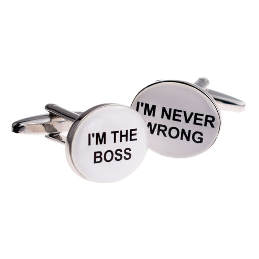 I'm The Boss I'm Never Wrong Cufflinks | Ashton and Finch