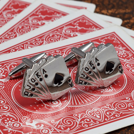 Royal Flush Poker Cards Casino Gamble Cufflinks | Ashton and Finch