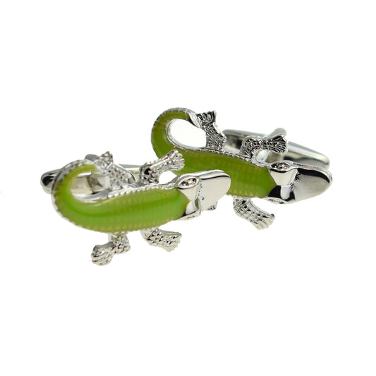 Green Crocodile Aligator Cufflinks | Ashton and Finch