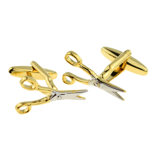 Silver & Gold Scissors Hairdressers Cufflinks | Ashton and Finch