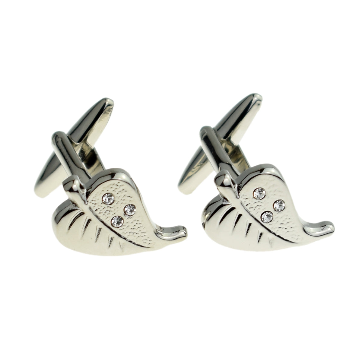 Crystal  Leaf Plant Cufflinks | Ashton and Finch