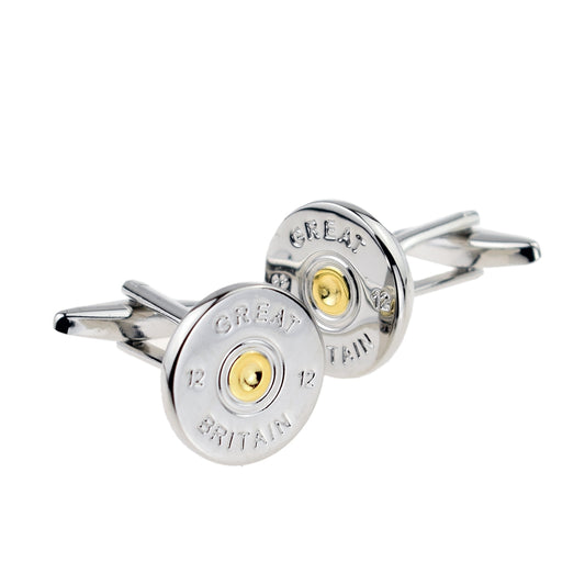 Great Britain Two Tone Shotgun Cartrigde Cap Cufflinks | Ashton and Finch