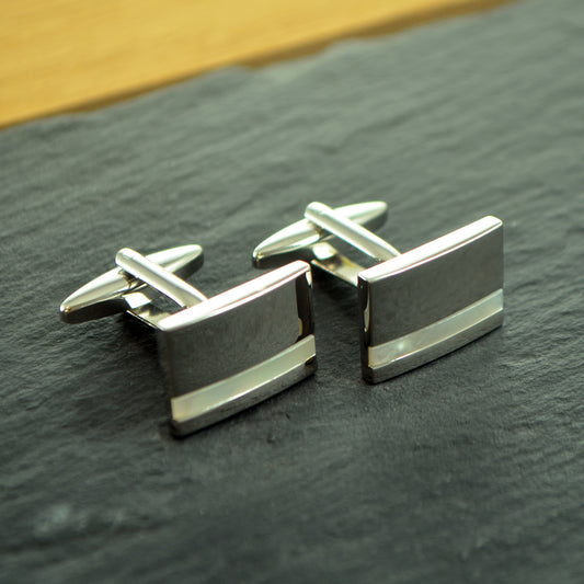 Rectangular Mother of Pearl Classic Cufflinks (engravable) | Ashton and Finch