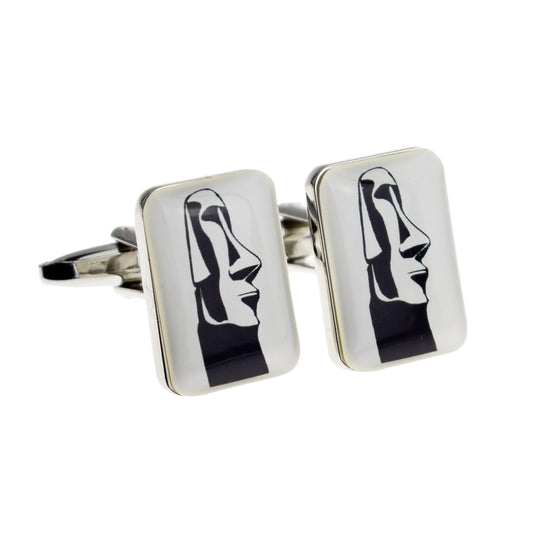 Easter Island moai statue head design cufflinks | Ashton and Finch