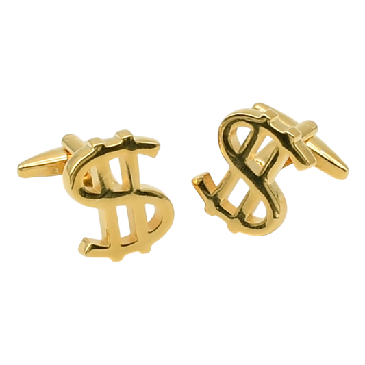 Gold Plated Dollar $ Money Cufflinks | Ashton and Finch