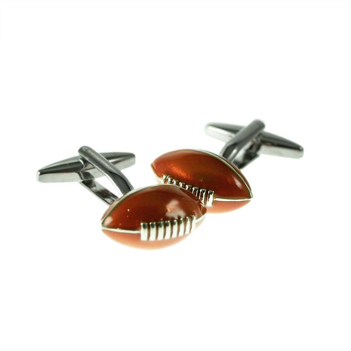 Metallic Brown Rugby Balls Cufflinks | Ashton and Finch