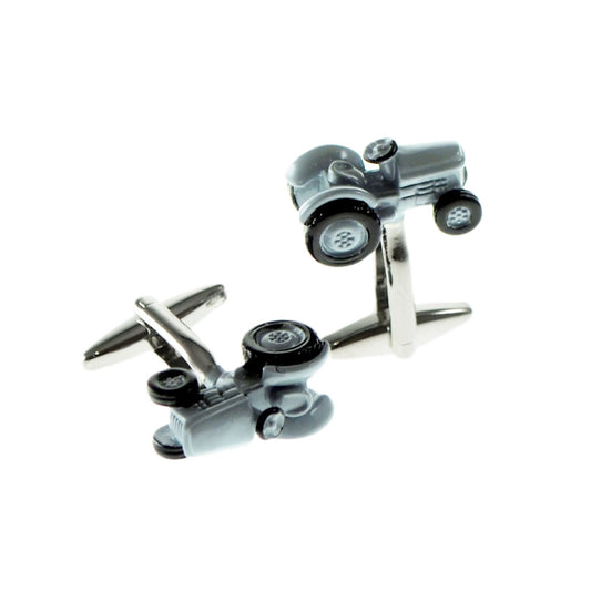 High Detailed Grey Farm Tractor Cufflinks | Ashton and Finch