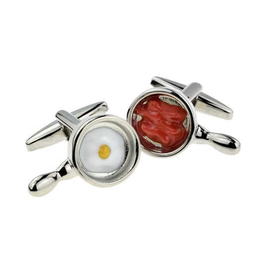 Bacon & Eggs in the Pan Breakfast Fry Up Cufflinks | Ashton and Finch