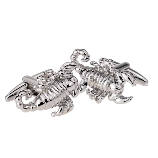 Rhodium Plated Scorpions Cufflinks | Ashton and Finch