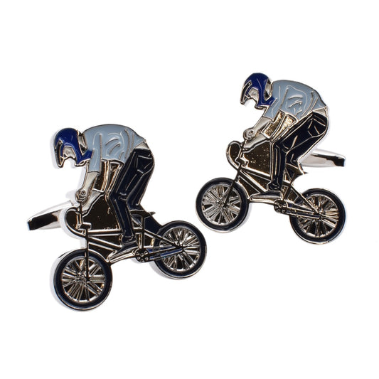 BMX Rider Cufflinks For a Double Cuff Shirt | Ashton and Finch