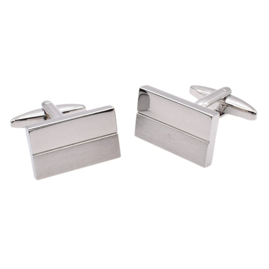 Half Shiny Half Matt Rectangle Finish Cufflinks | Ashton and Finch